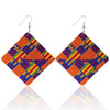 African Wooden Bohemian Square Earrings Funky African