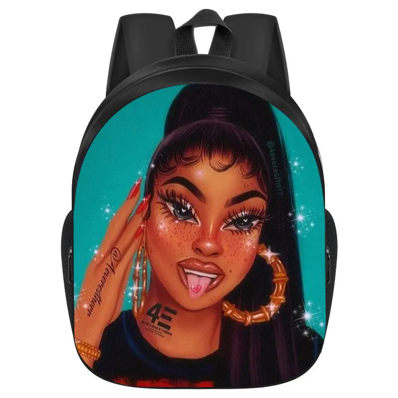 African girl school backpack Funky African