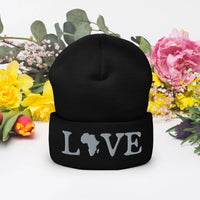 3D Embroidered love Cuffed Beanie Funky African