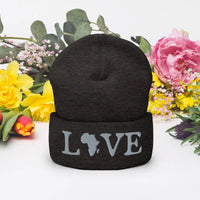 3D Embroidered love Cuffed Beanie Funky African