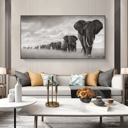 Canvas African elephant artwork