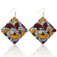 African Wooden Bohemian Square Earrings