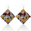 African Wooden Bohemian Square Earrings Funky African