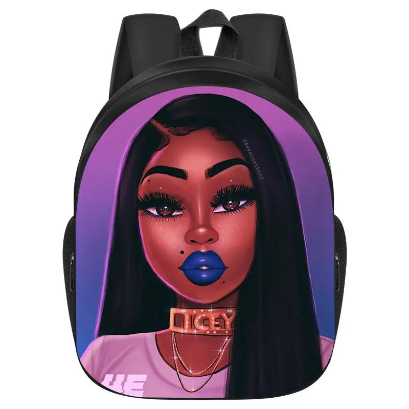 African girl school backpack Funky African