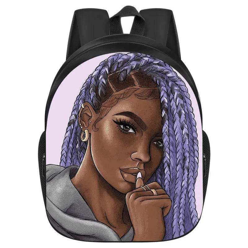 African girl school backpack Funky African