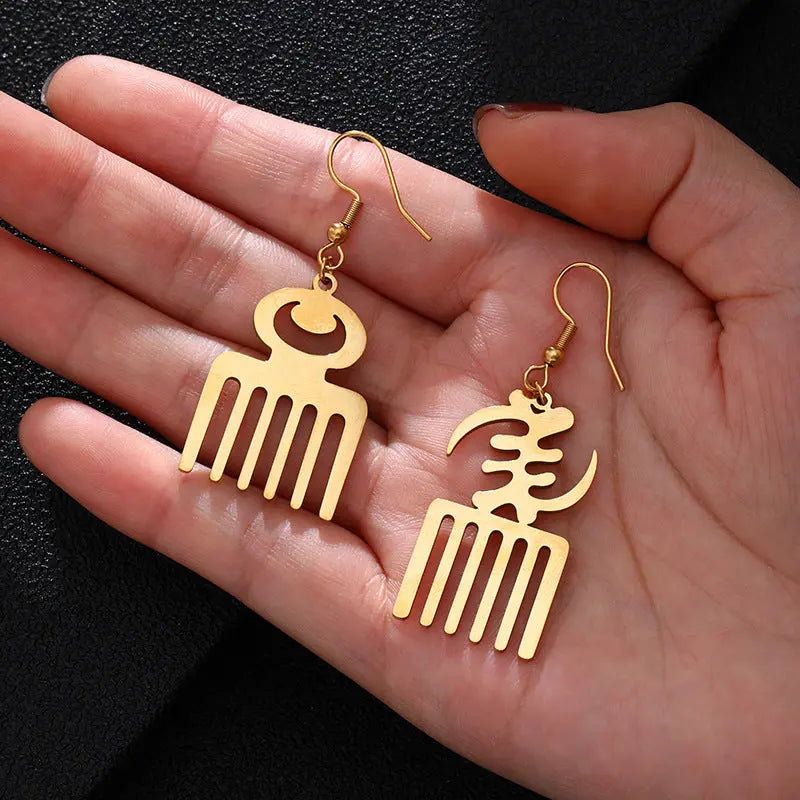 Adinkra Fashion Hollowed-out ear rings Funky African