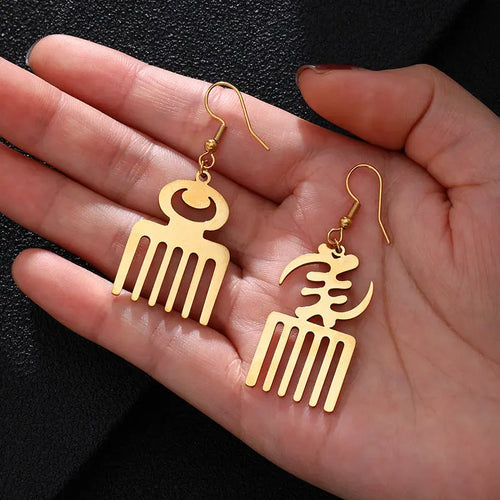 Adinkra Fashion Hollowed-out ear rings Funky African