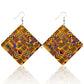 African Wooden Bohemian Square Earrings