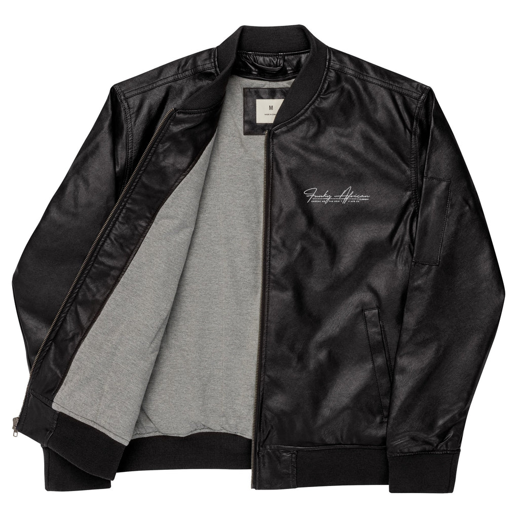 Funky African Leather Bomber Jacket Funky African