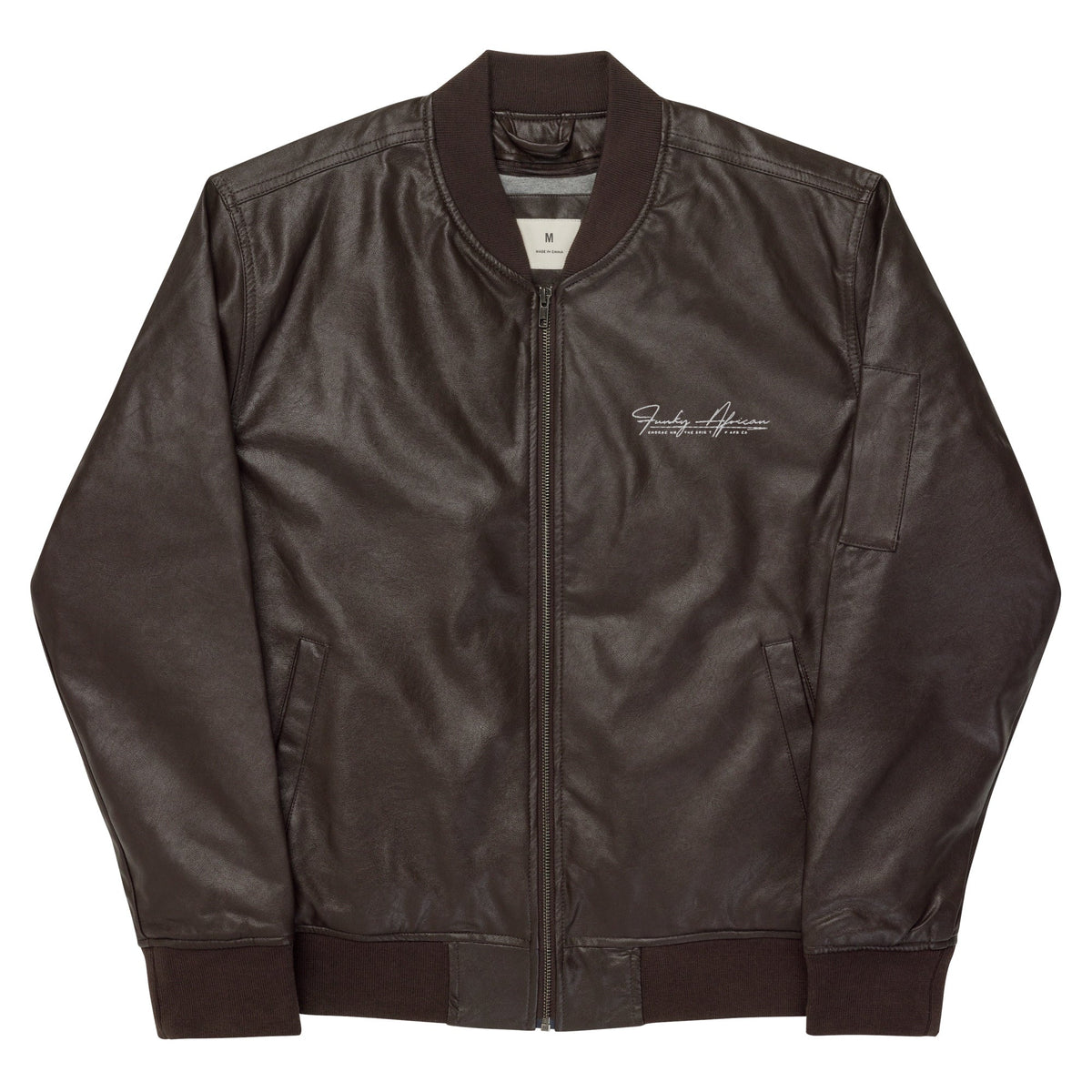 Funky African Leather Bomber Jacket Funky African