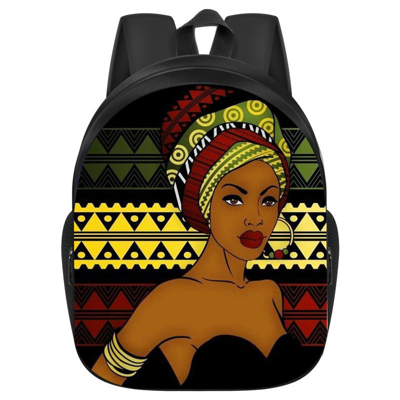 African girl school backpack