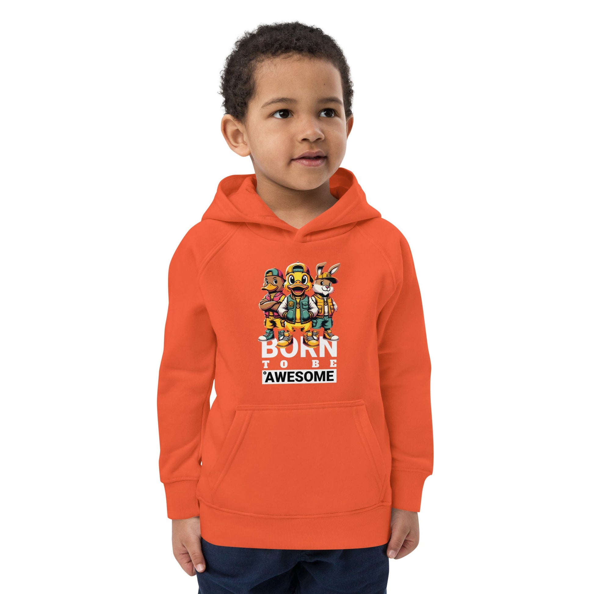 Born to be Awesome Kids eco hoodie Funky African