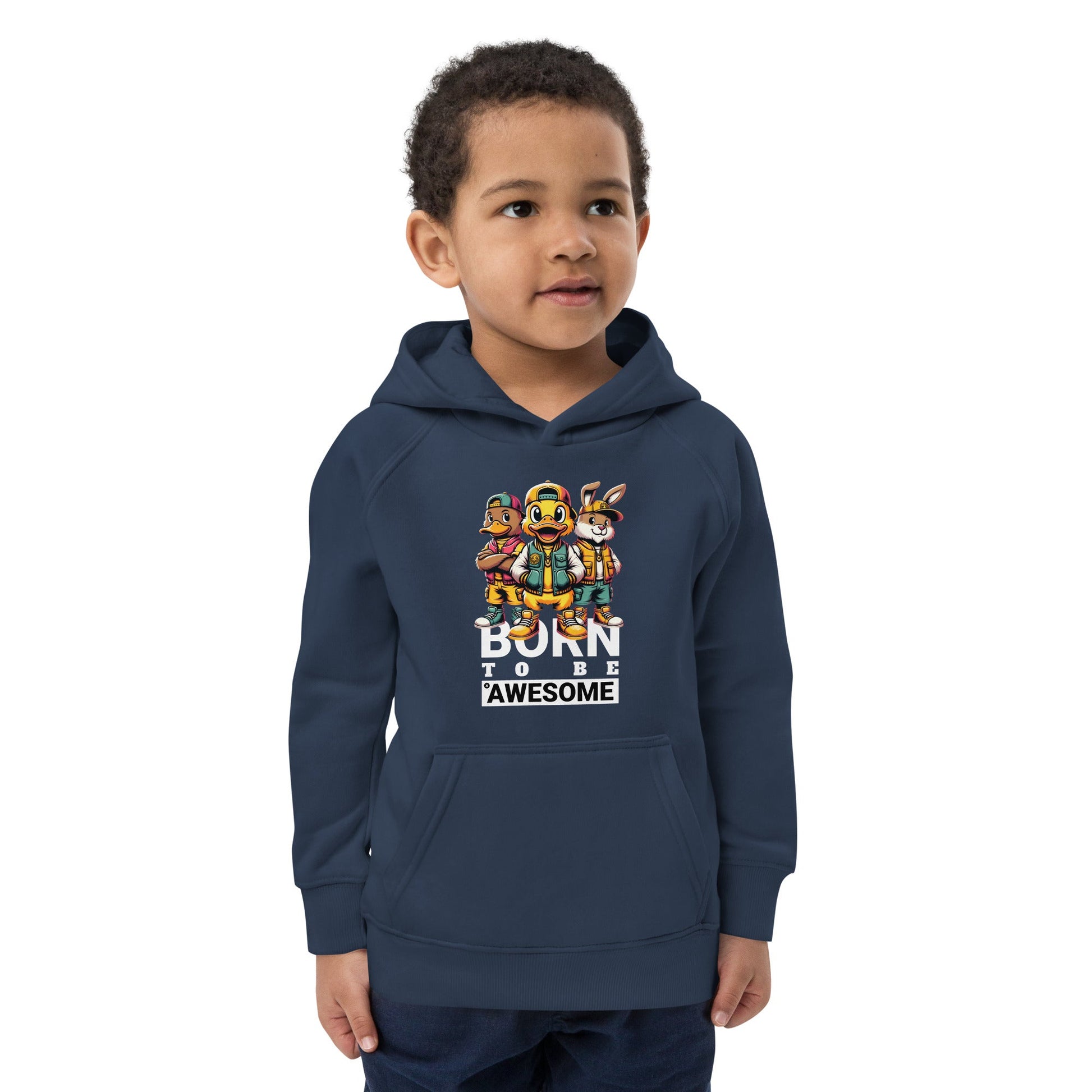 Born to be Awesome Kids eco hoodie Funky African