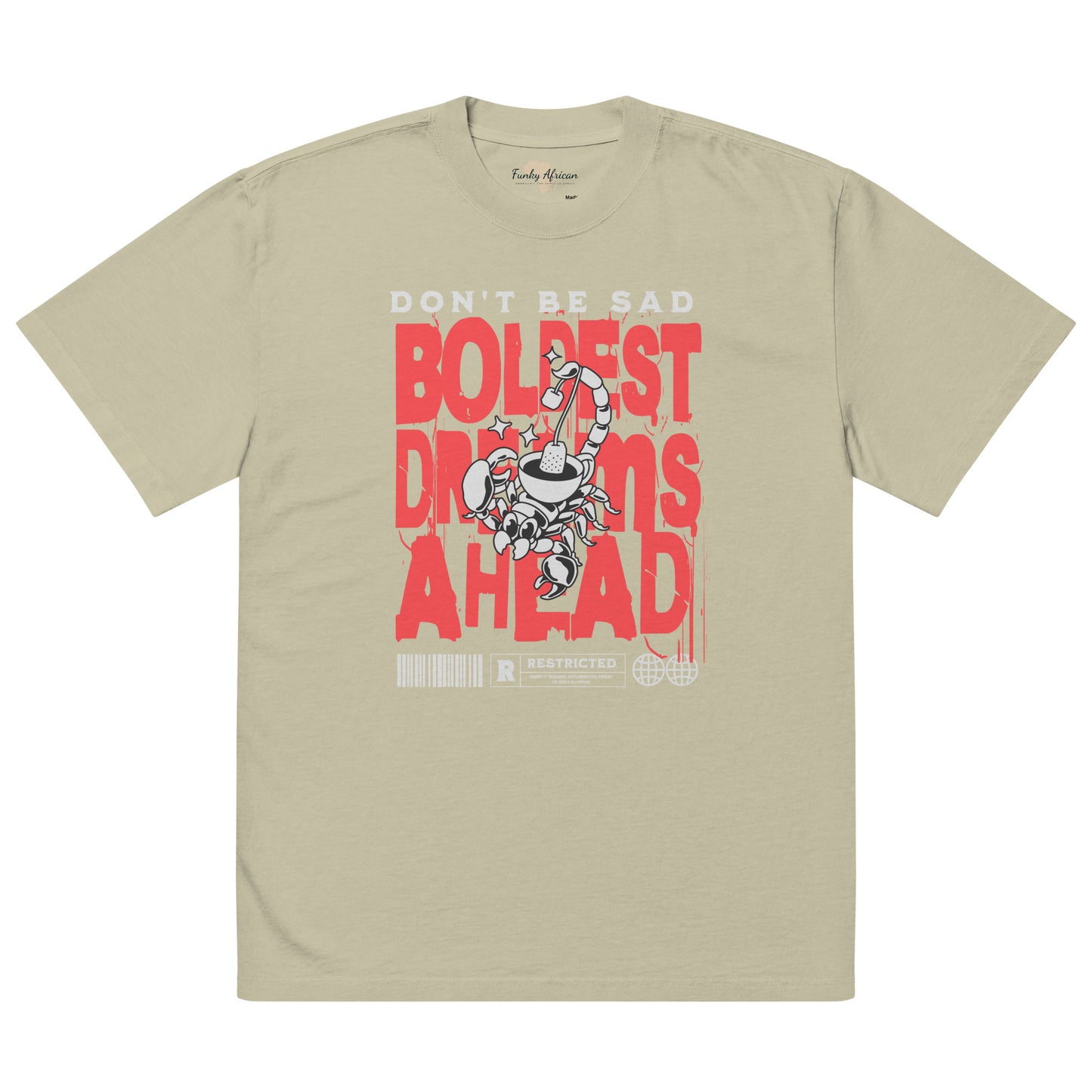 Don't be sad oversized faded tee