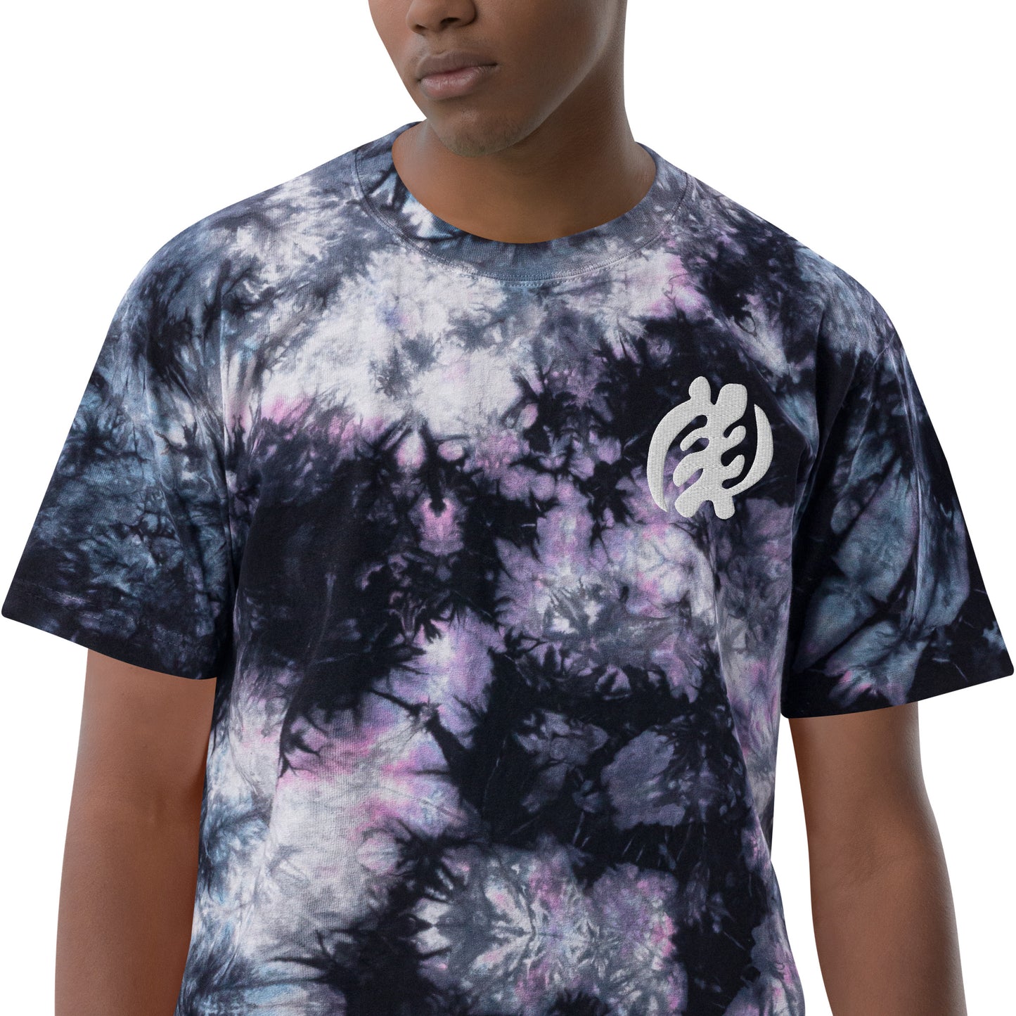 3D Embroidered Oversized tie-dye t-shirt