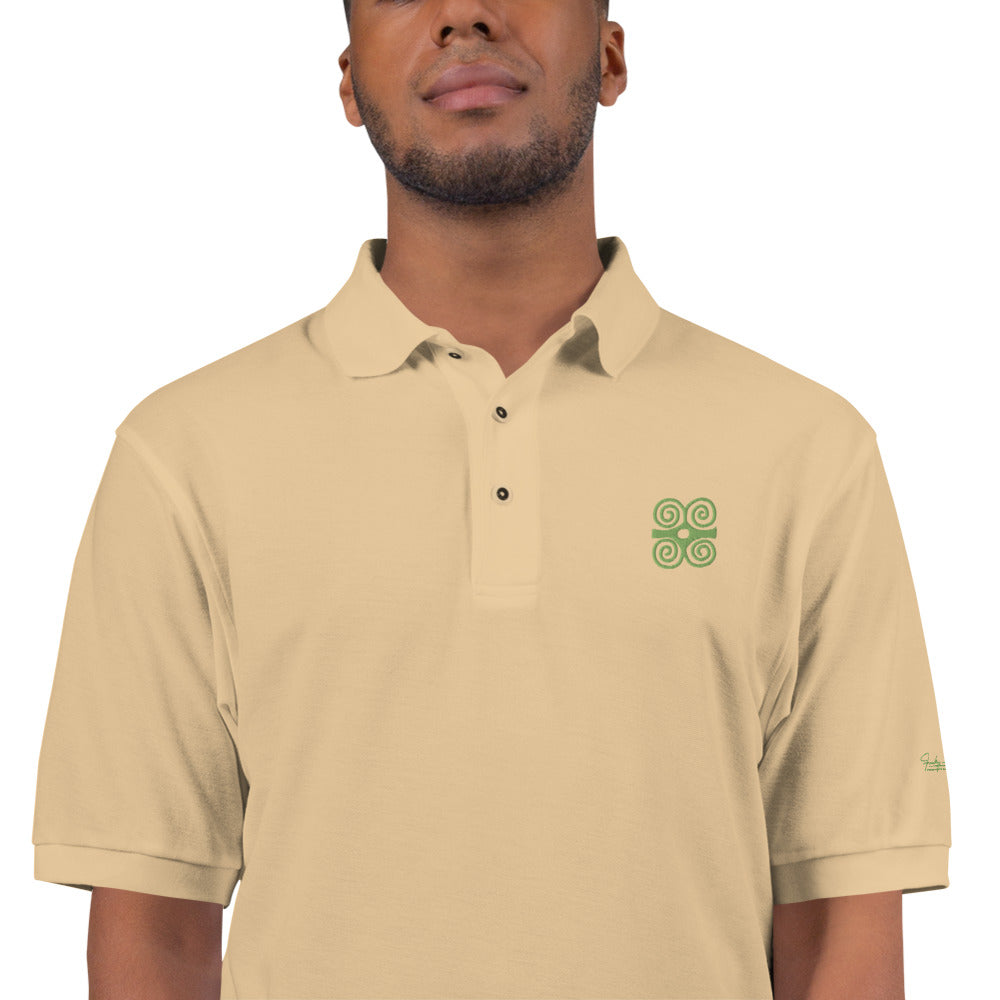 Adinkra - Ram's Horn Men's Premium Polo Funky African