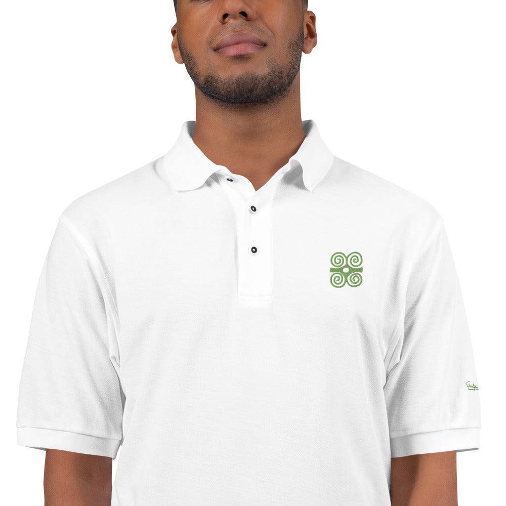 Adinkra - Ram's Horn Men's Premium Polo Funky African