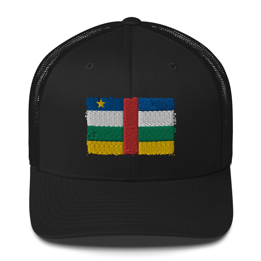 Central African Republic 3D Embroidery Trucker Cap