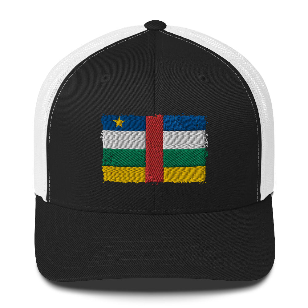 Central African Republic 3D Embroidery Trucker Cap