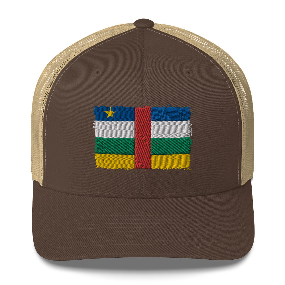 Central African Republic 3D Embroidery Trucker Cap