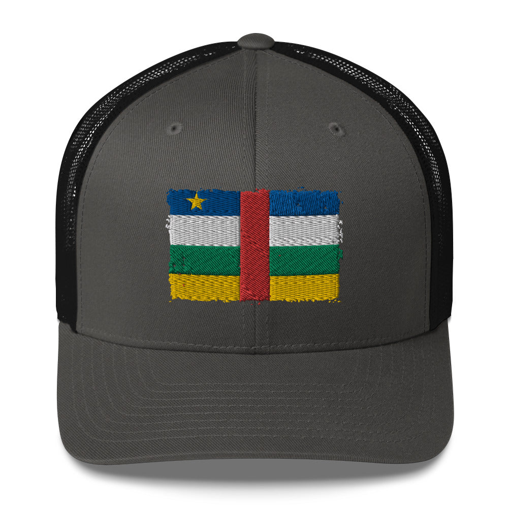 Central African Republic 3D Embroidery Trucker Cap