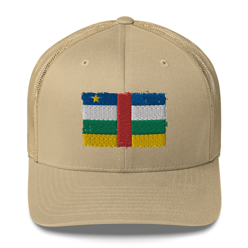 Central African Republic 3D Embroidery Trucker Cap