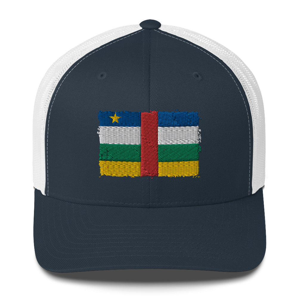 Central African Republic 3D Embroidery Trucker Cap Funky African