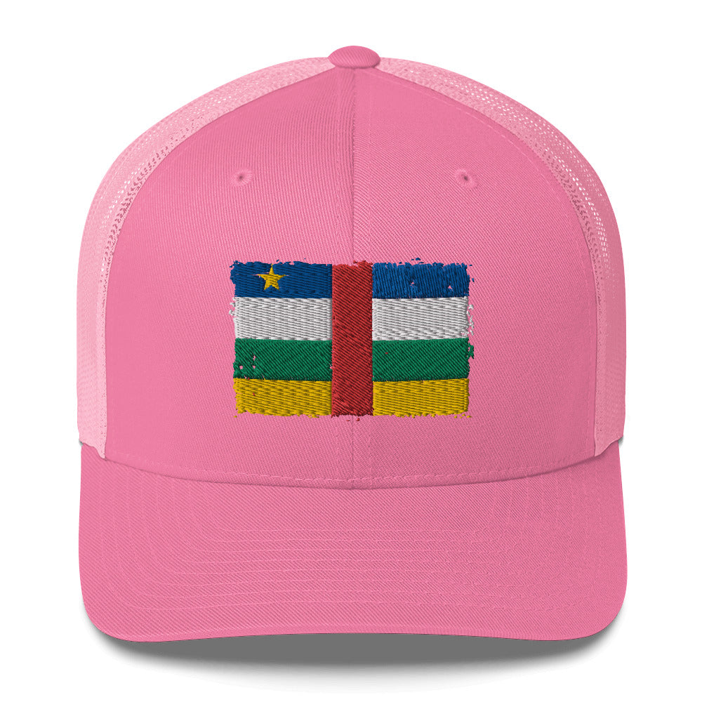 Central African Republic 3D Embroidery Trucker Cap