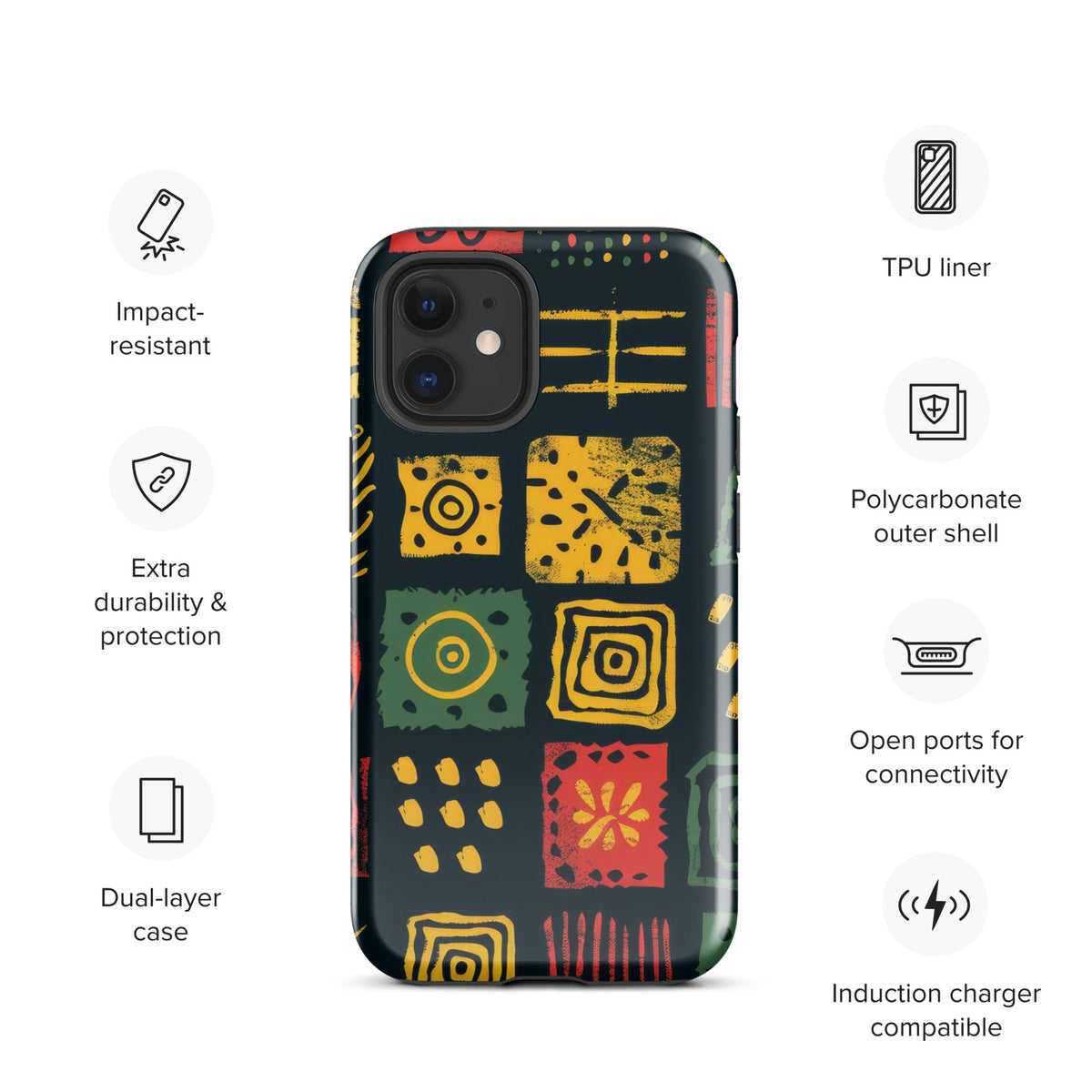 African Print Tough Case for iPhone® Funky African