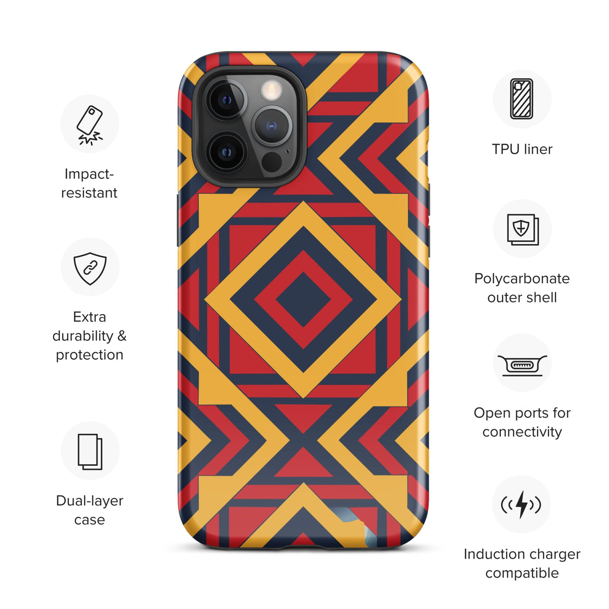 African Print Tough Case for iPhone® Funky African
