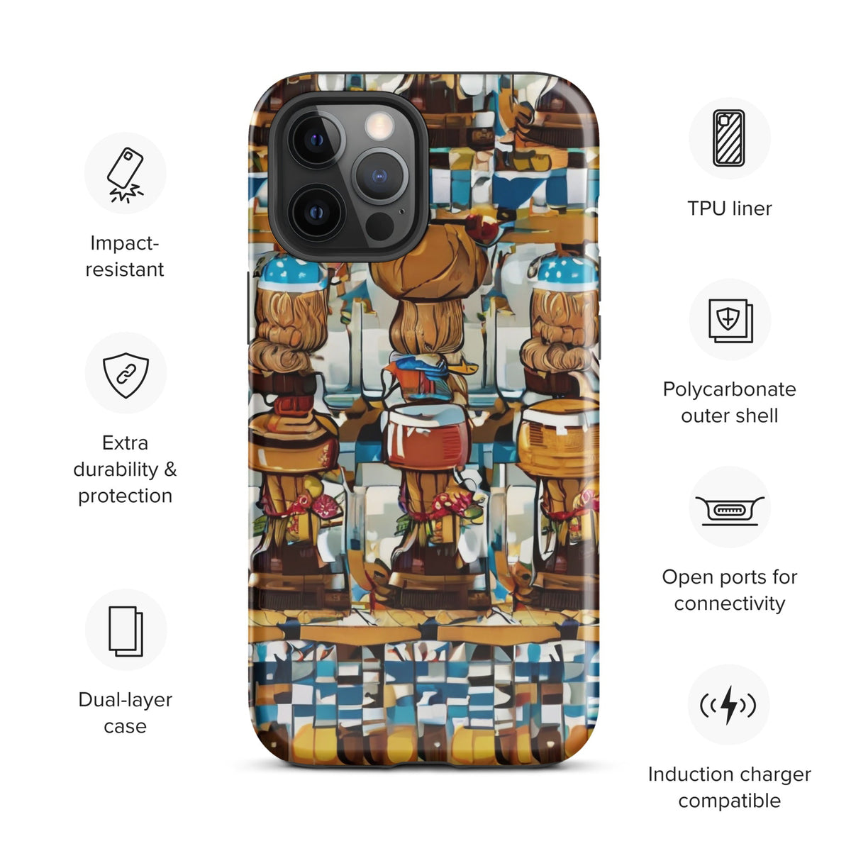 African Print Tough Case for iPhone® Funky African