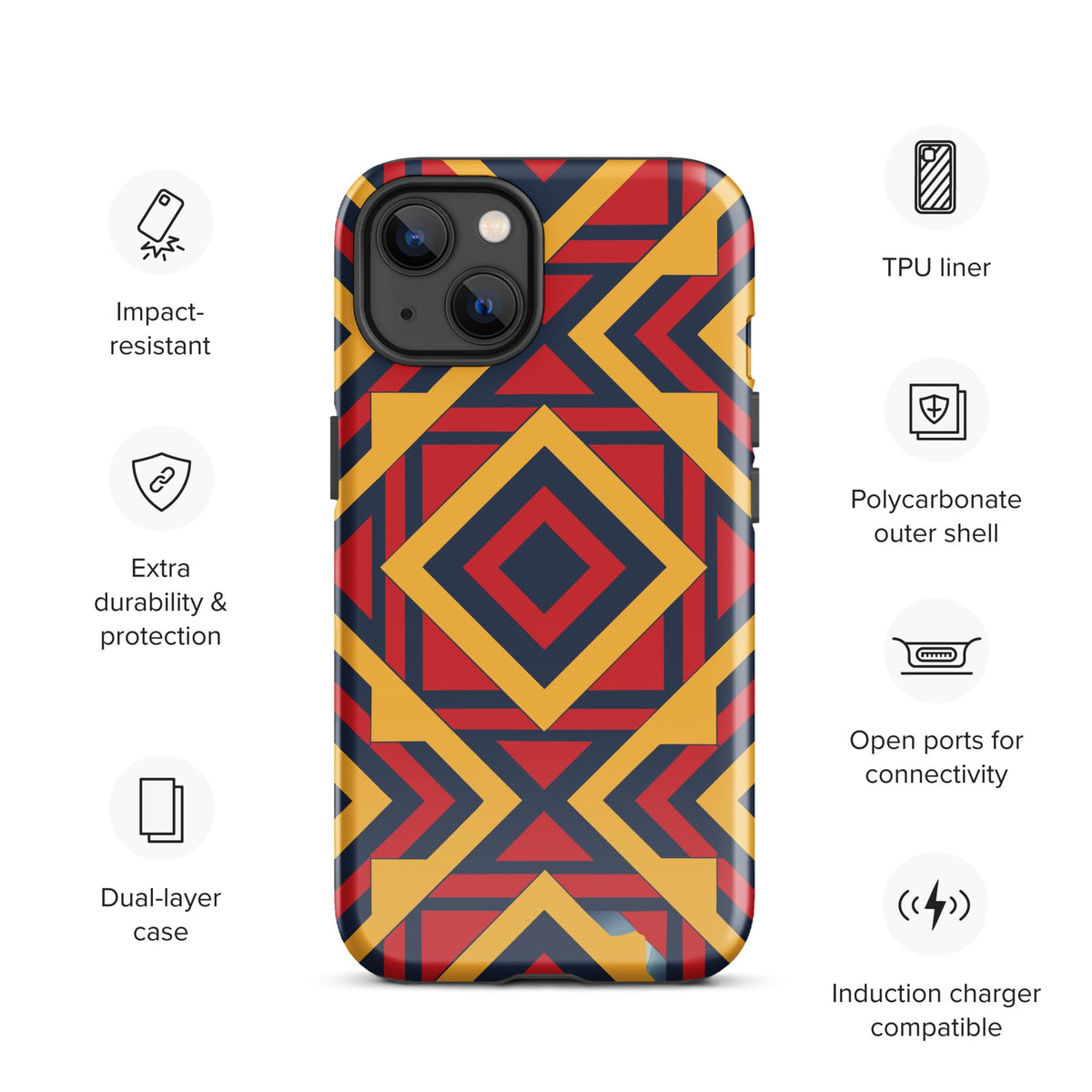 African Print Tough Case for iPhone® Funky African