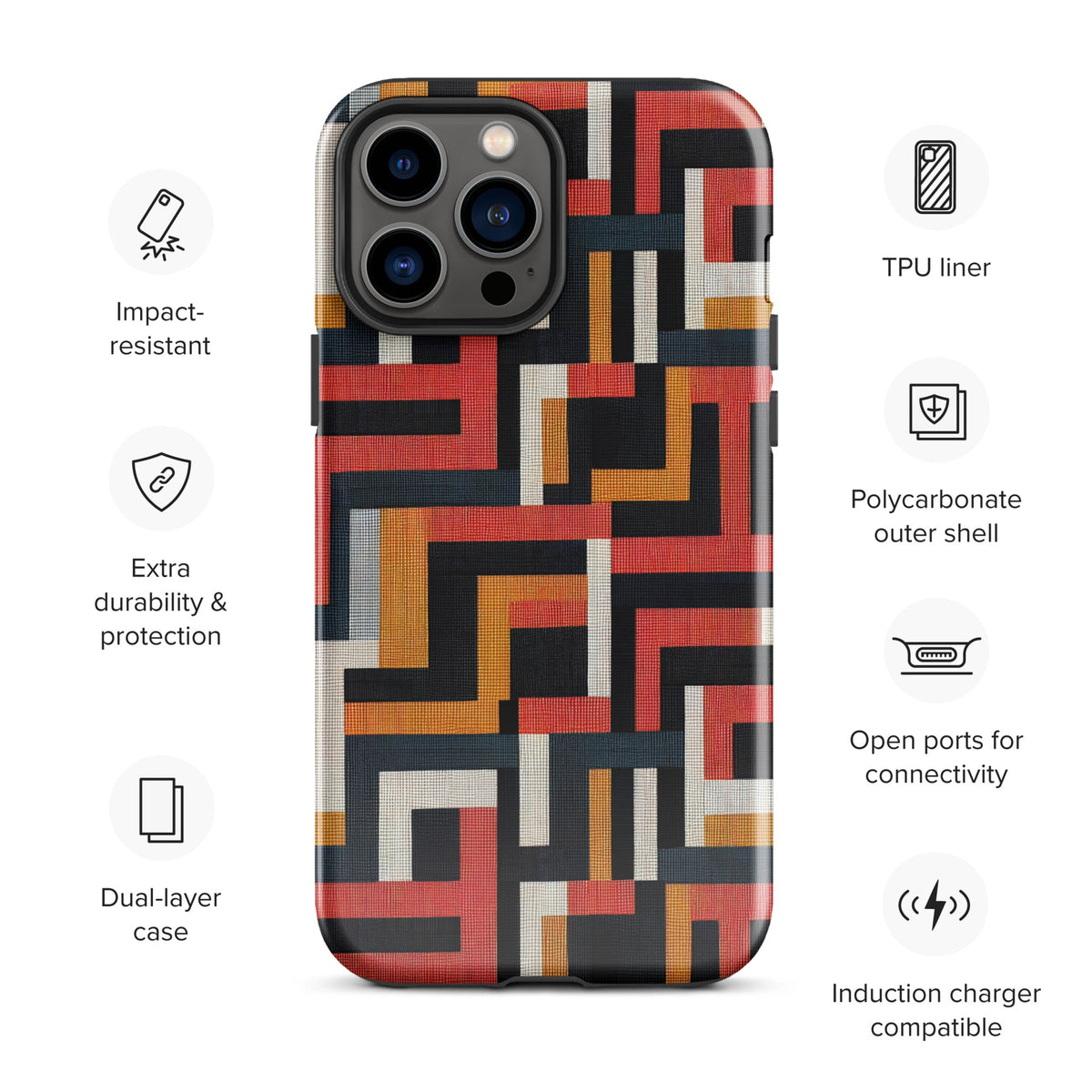 African Print Tough Case for iPhone® Funky African