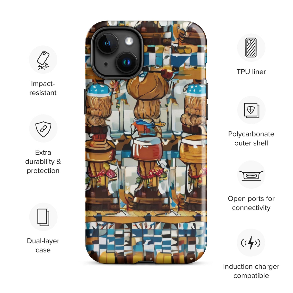 African Print Tough Case for iPhone® Funky African