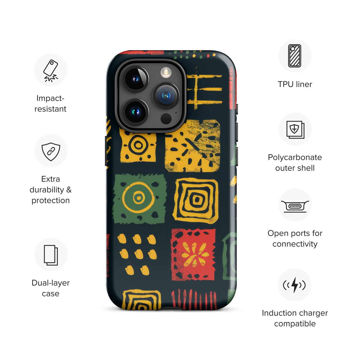African Print Tough Case for iPhone® Funky African