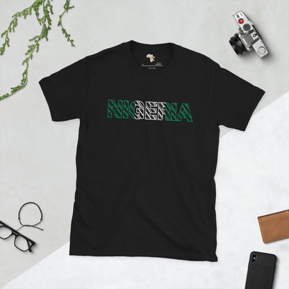 Nigerian flag text Short-Sleeve Unisex T-Shirt