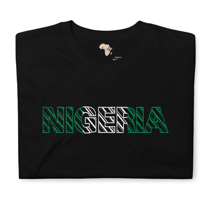 Nigerian flag text Short-Sleeve Unisex T-Shirt