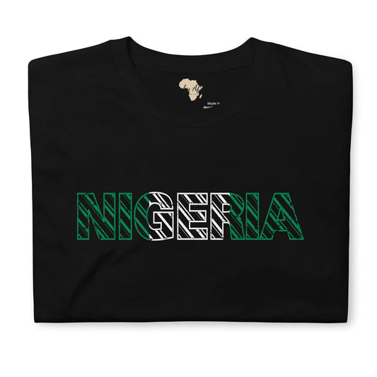 Nigerian flag text Short-Sleeve Unisex T-Shirt Funky African
