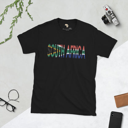 South African flag text Short-Sleeve Unisex T-Shirt