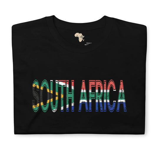 South African flag text Short-Sleeve Unisex T-Shirt Funky African