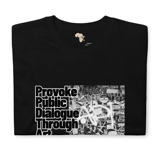 Provoke public dialogue unisex tee Funky African