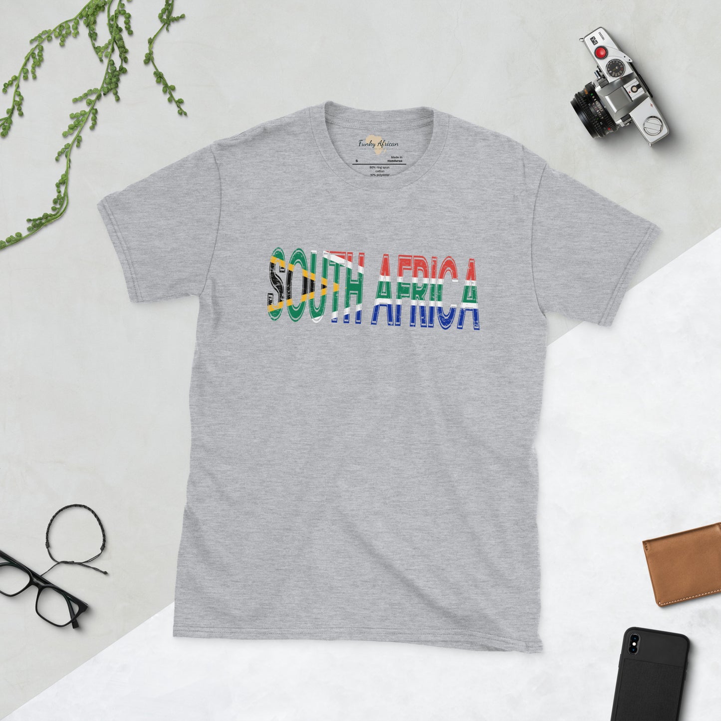 South African flag text Short-Sleeve Unisex T-Shirt