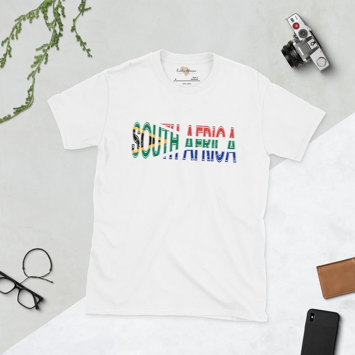 South African flag text Short-Sleeve Unisex T-Shirt