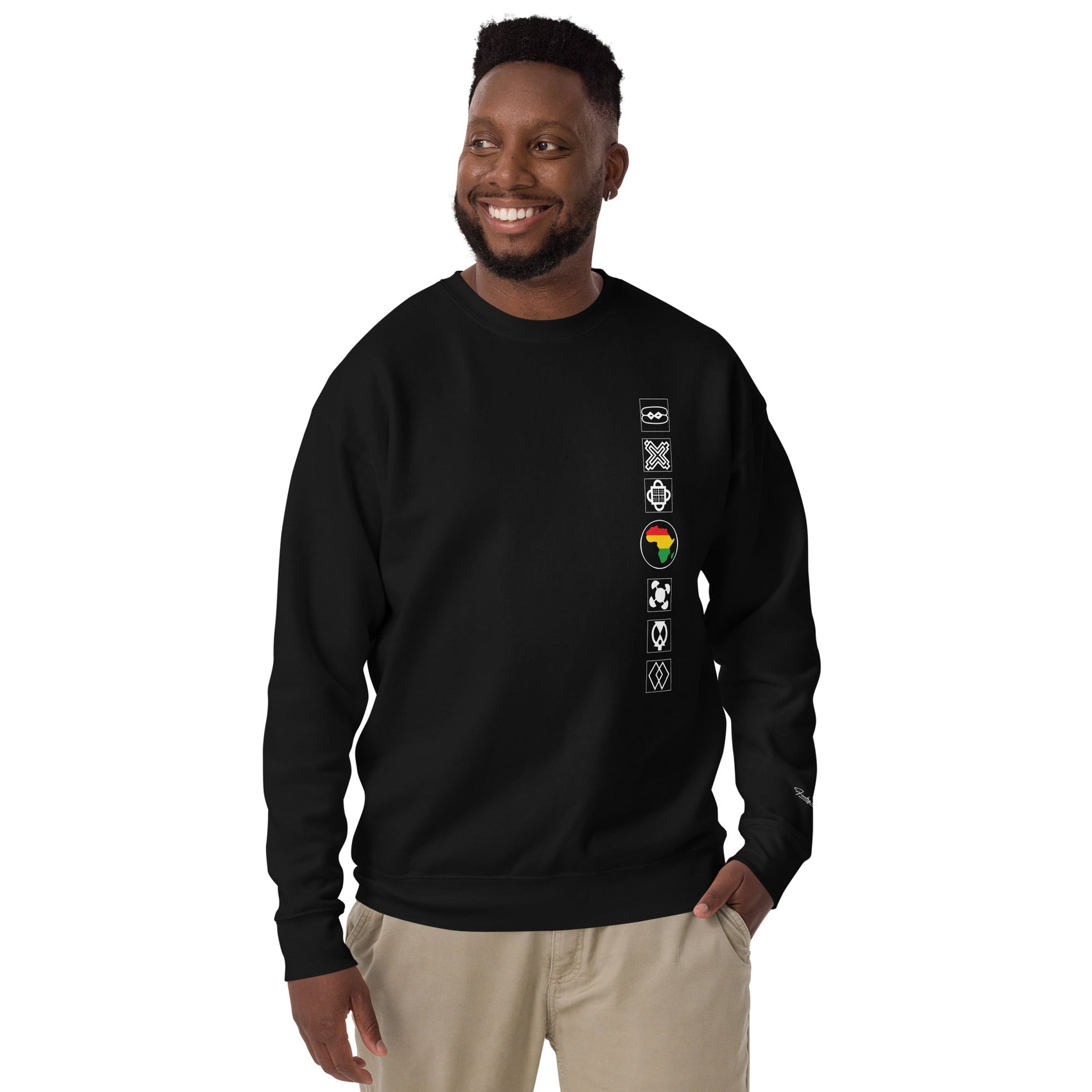 Adinkra Sided Unisex Premium Sweatshirt Funky African