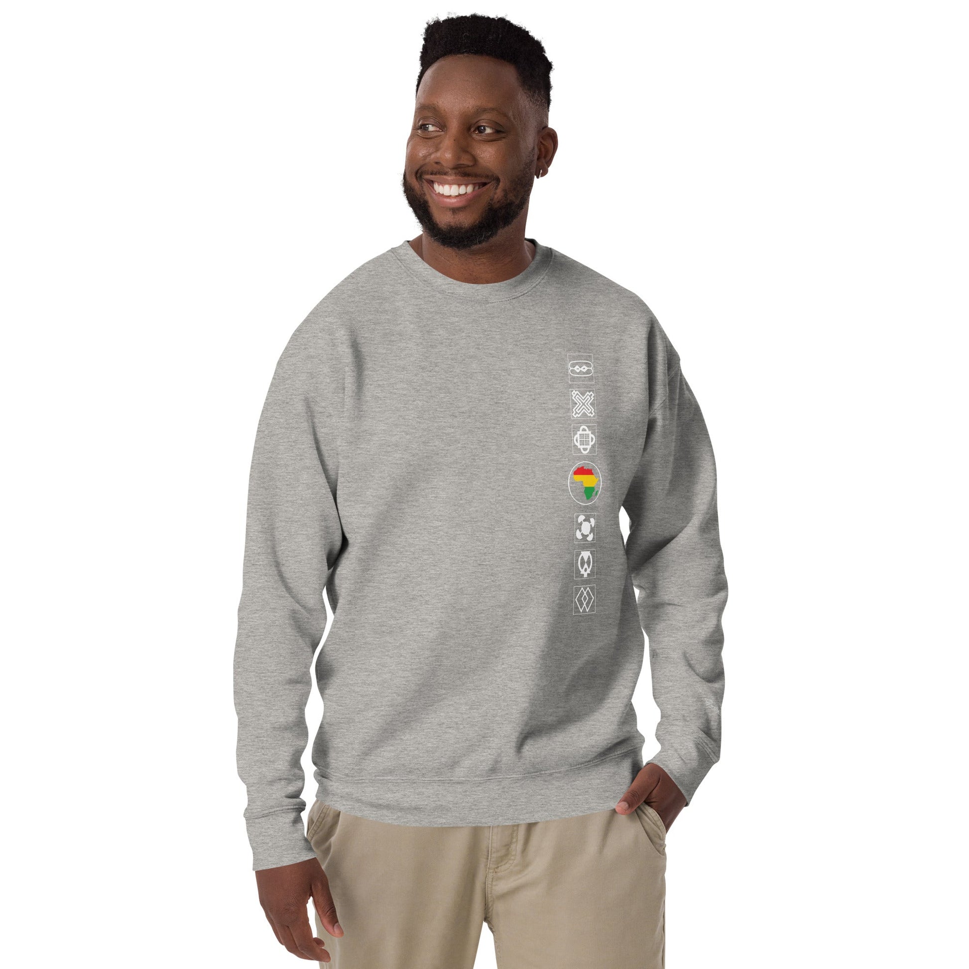 Adinkra Sided Unisex Premium Sweatshirt Funky African