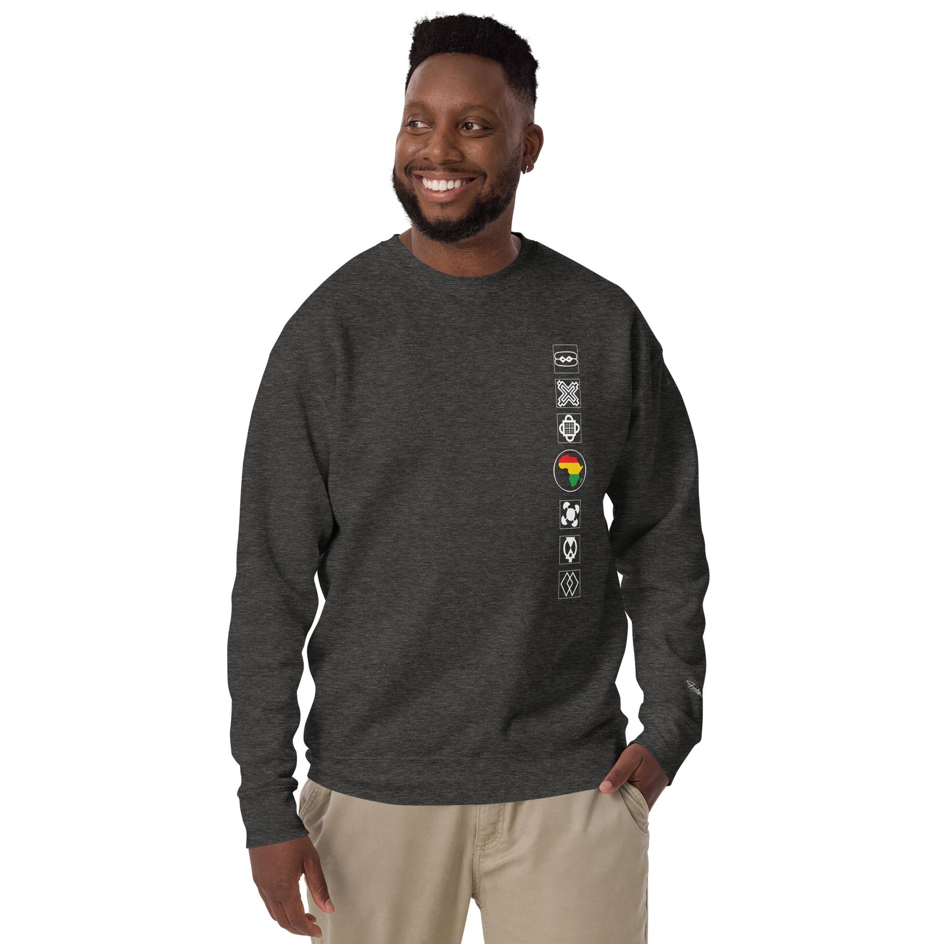 Adinkra Sided Unisex Premium Sweatshirt Funky African