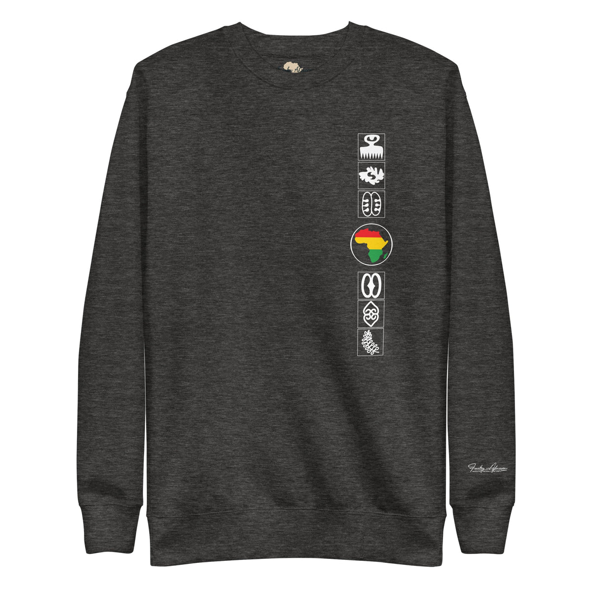 Adinkra Sided Unisex Premium Sweatshirt Funky African