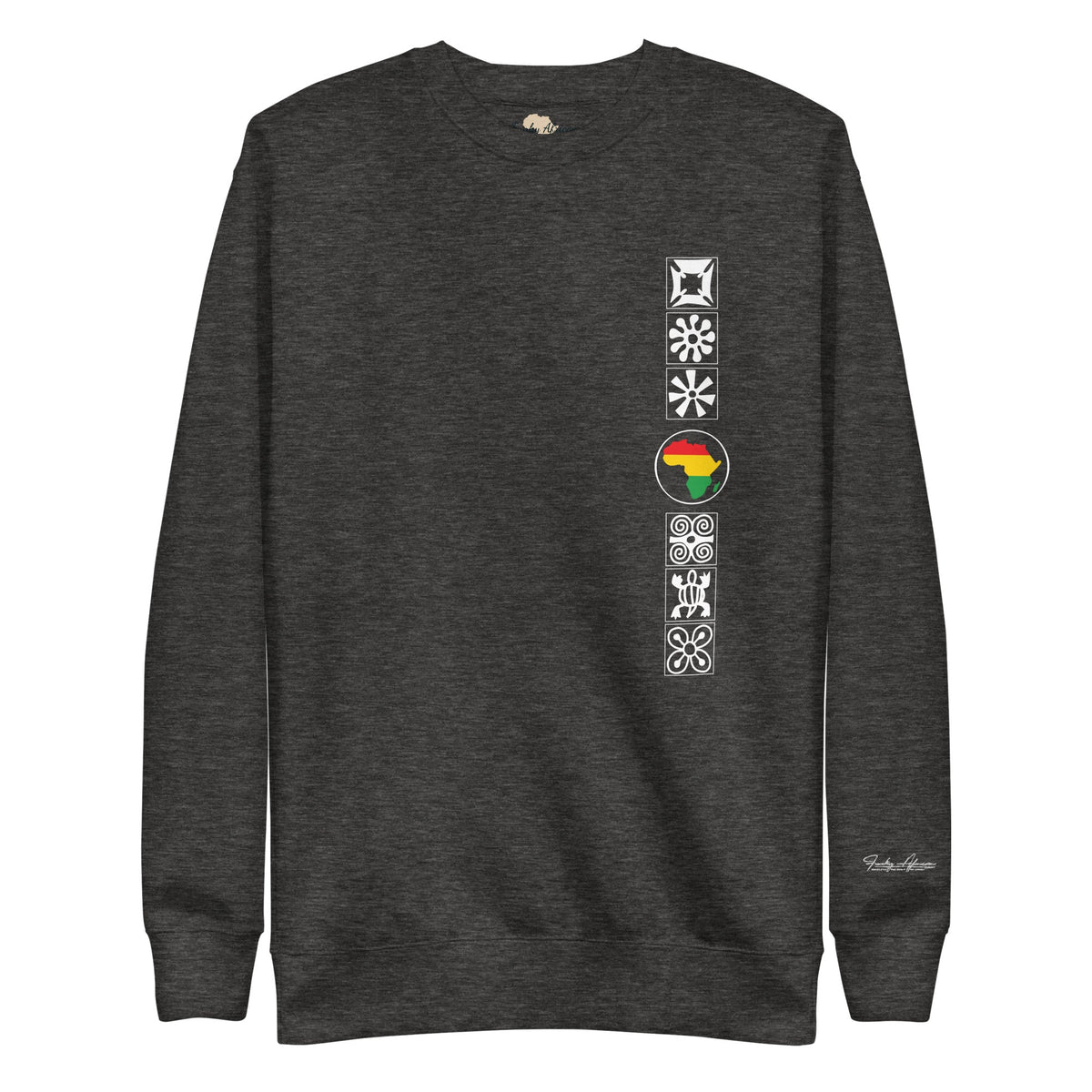 Adinkra Sided Unisex Premium Sweatshirt Funky African
