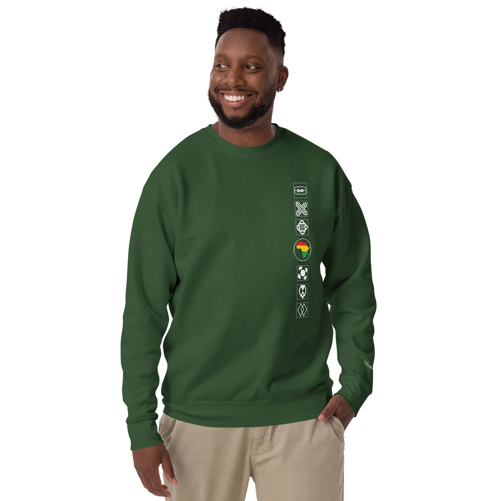 Adinkra Sided Unisex Premium Sweatshirt Funky African