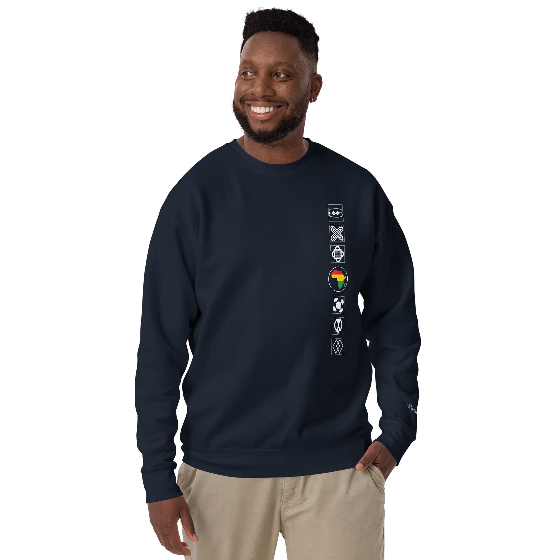 Adinkra Sided Unisex Premium Sweatshirt Funky African